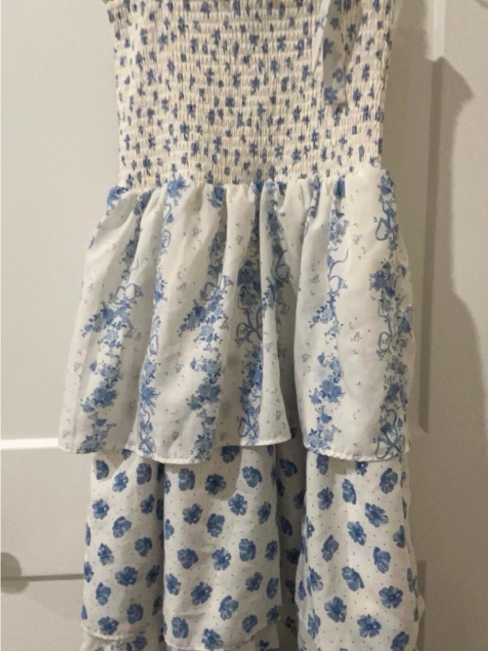 Blue Floral Tiered Sundress